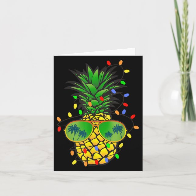 Tarjeta Funny Pineapple Xmas Tree Navidades En Julio (Anverso)