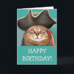 Tarjeta Funny Pirate Cat Birthday<br><div class="desc">¡Hola,  Matey! Tarjeta divertida con un gatito pirata y un gran saludo de cumpleaños. Personaliza el mensaje para crear tu propia tarjeta especial. Muchas gracias por buscar. Foto de gato ©Christine Greenspan</div>