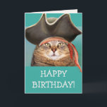 Tarjeta Funny Pirate Cat Birthday<br><div class="desc">¡Hola,  Matey! Tarjeta divertida con un gatito pirata y un gran saludo de cumpleaños. Personaliza el mensaje para crear tu propia tarjeta especial. Muchas gracias por buscar. Foto de gato ©Christine Greenspan</div>