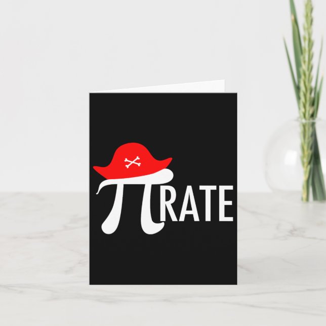 Tarjeta Funny Pirate Math Pun - Humor de símbolo de Pi Day (Anverso)