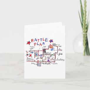 Tarjeta Funny Plan de Batalla Navidades Hogar Niños Dawn A