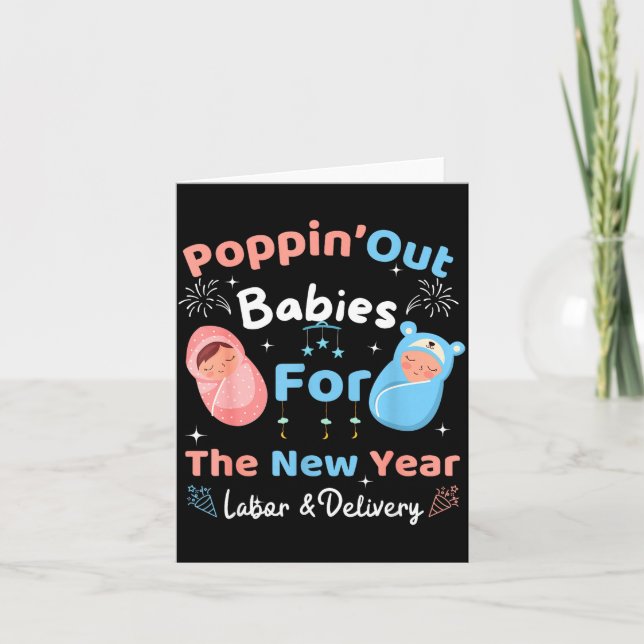 Tarjeta Funny Pn' Out Babies For The New Year Labor &amp;  (Anverso)