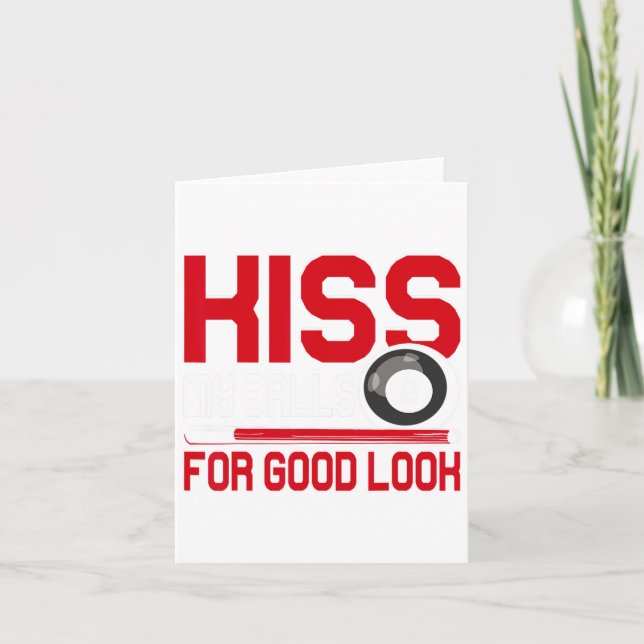 Tarjeta Funny Pool Player - Billard 8-ball Shirt - Para Ho (Anverso)