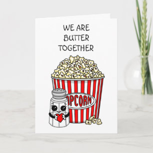 Tarjeta Funny Popcorn Pun   Aniversario feliz