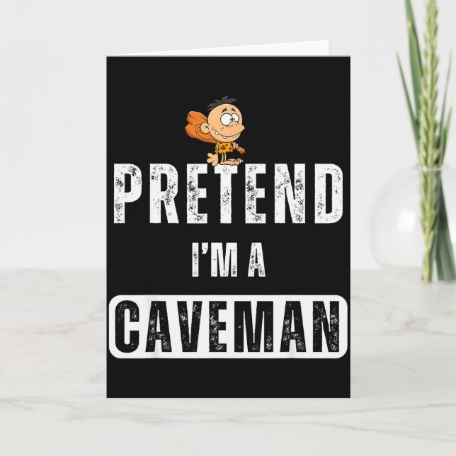 Tarjeta Funny Pretend I'm A Caveman Costume Halloween Easy (Anverso)