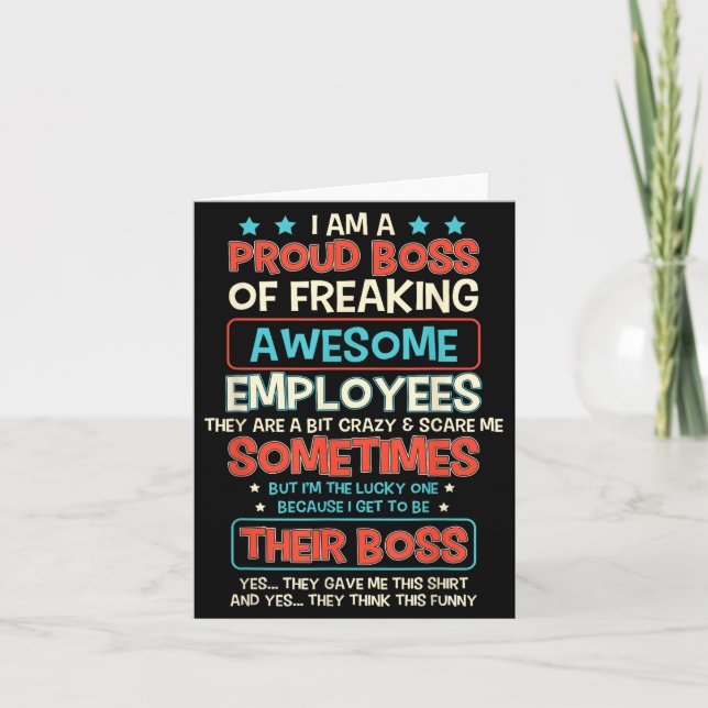 Tarjeta Funny Proud Boss Employee Appreciation Office Men  (Anverso)
