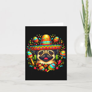 Tarjeta Funny Pug Cinco De Mayo Cute Sombrero De Perro Mex