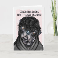 Funny Pug felicita al graduado de la escuela de be