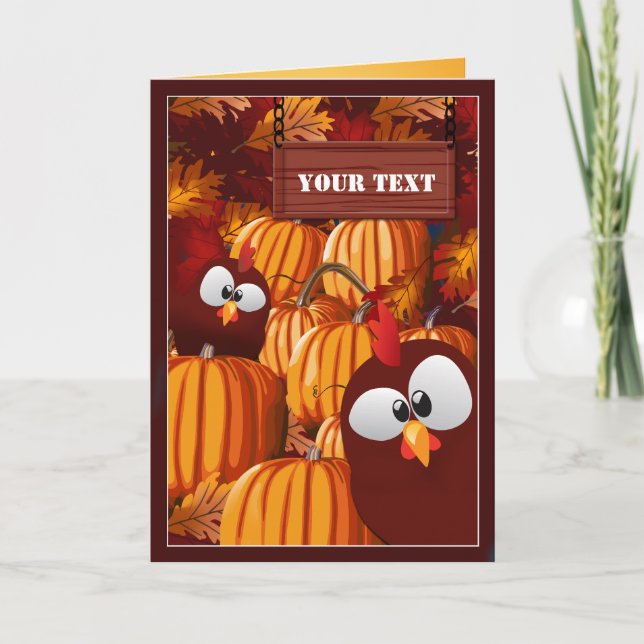Tarjeta Funny Pumpkin Patch Personalizado (Anverso)