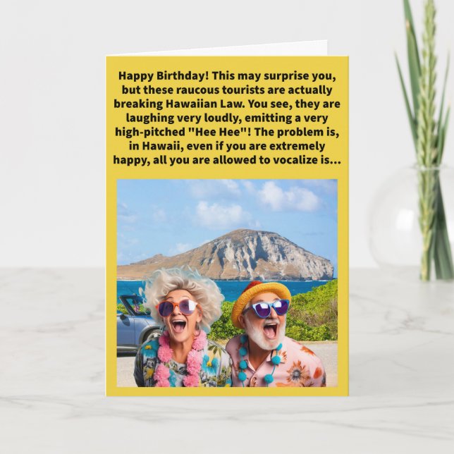 Tarjeta Funny Pun A Low "Ha" Happy Birday (Anverso)