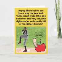 Funny Pun A Pitcher vale 1000 Worms cumpleaños