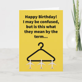 Tarjeta Funny Pun Airplane Hanger Happy Birday