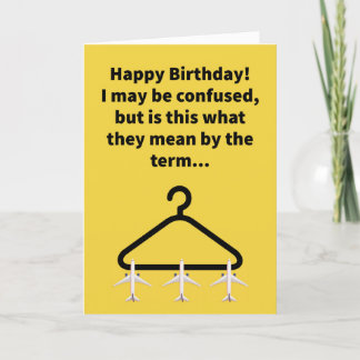 Tarjeta Funny Pun Airplane Hanger Happy Birday
