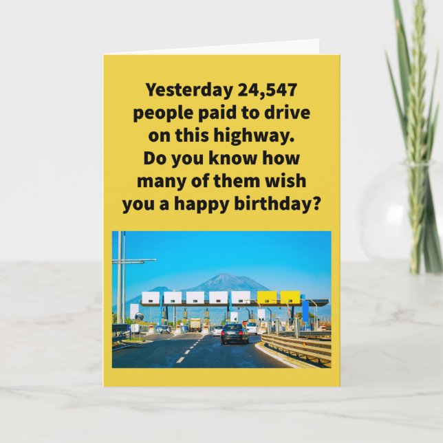 Tarjeta Funny Pun All Tolted Happy Birthday (Anverso)