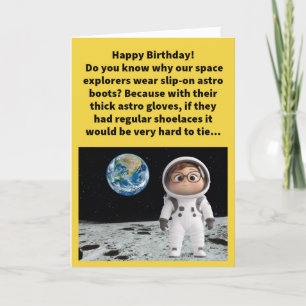Tarjeta Funny Pun Astro sabe de cumpleaños feliz