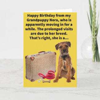 Tarjeta Funny Pun Boarder Terrier Feliz cumpleaños
