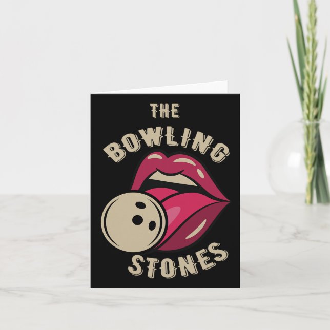 Tarjeta Funny Pun Bowling Stone (Anverso)
