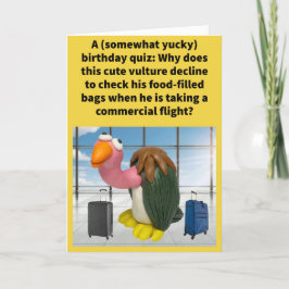 Tarjeta Funny Pun Carrion equipaje Feliz cumpleaños