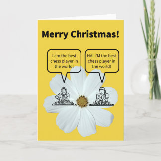 Tarjeta Funny Pun Chess Nuts alardeando de Navidades