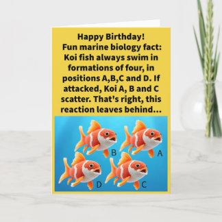 Tarjeta Funny Pun D Koi Feliz Cumpleaños