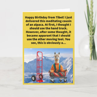 Tarjeta Funny Pun Dolly Llama Feliz cumpleaños