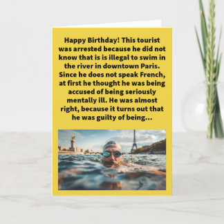 Tarjeta Funny Pun En Seine Feliz Cumpleaños