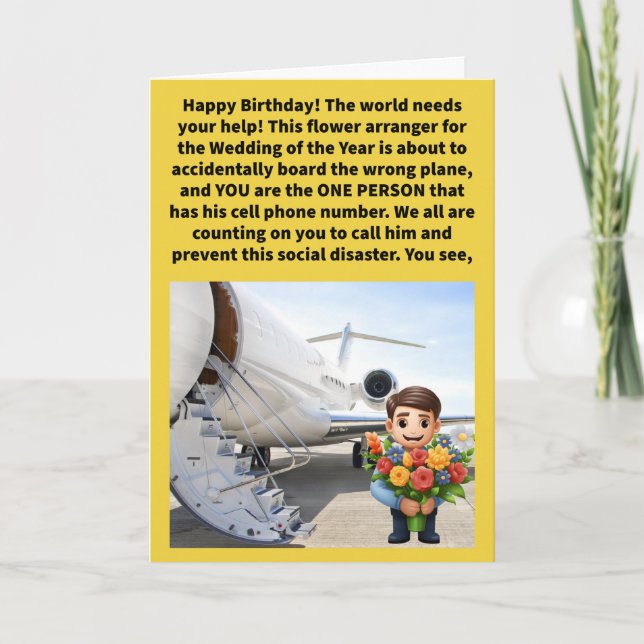 Tarjeta Funny Pun Florist Flyers Feliz cumpleaños (Anverso)