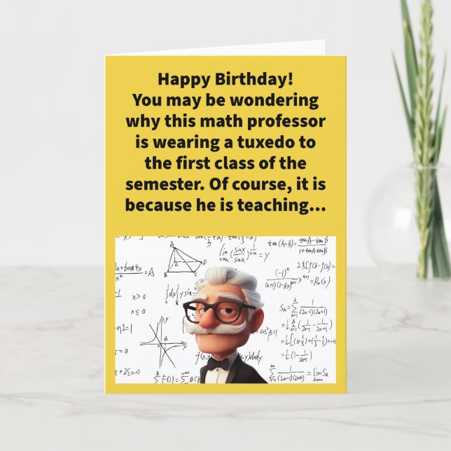 Tarjeta Funny Pun Formal Geometry Happy Birthday (Anverso)
