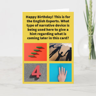 Tarjeta Funny Pun Four Shadowing Happy Birday