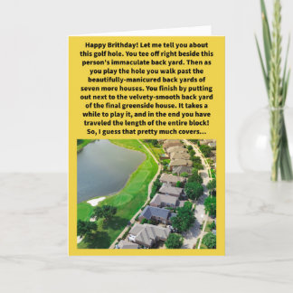 Tarjeta Funny Pun Hole Nine Yards Happy Birday