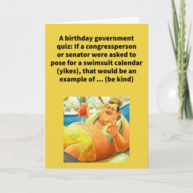 Tarjeta Funny Pun Legislativo Body Happy Birday Card (Anverso)