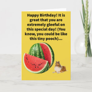 Tarjeta Funny Pun Melon Collie Feliz cumpleaños