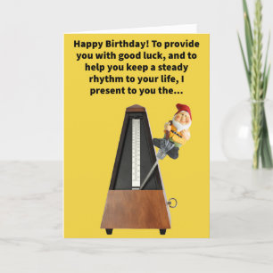 Tarjeta Funny Pun Metrognome Feliz Cumpleaños