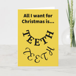 Tarjeta Funny Pun My Two Font Teys Feliz Navidad