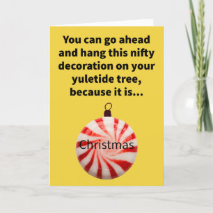 Tarjeta Funny Pun Navidades a la menta Feliz Navidad