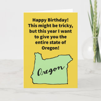 Tarjeta Funny Pun Oregon Donor Feliz cumpleaños
