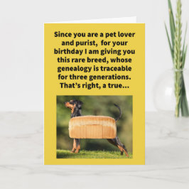 Tarjeta Funny Pun Pure Bread Dog Feliz cumpleaños
