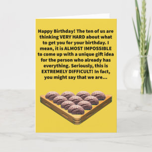 Tarjeta Funny Pun Racking Our Brain Happy Birday