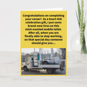 Tarjeta Funny Pun Retired Mint Potty Retirement