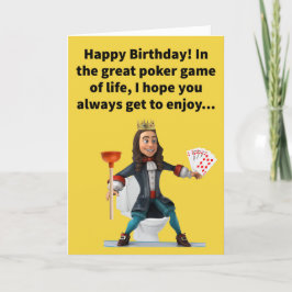 Tarjeta Funny Pun Royal Flush Feliz cumpleaños