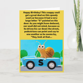 Tarjeta Funny Pun S Car Go Happy Birday
