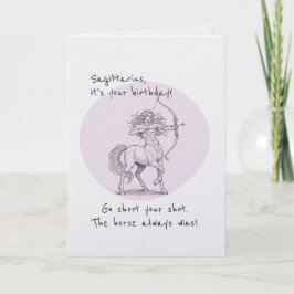 Tarjeta Funny Pun Sagittarius Zodiac November Bday