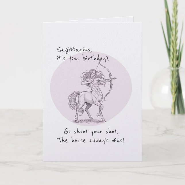 Tarjeta Funny Pun Sagittarius Zodiac November Bday (Anverso)