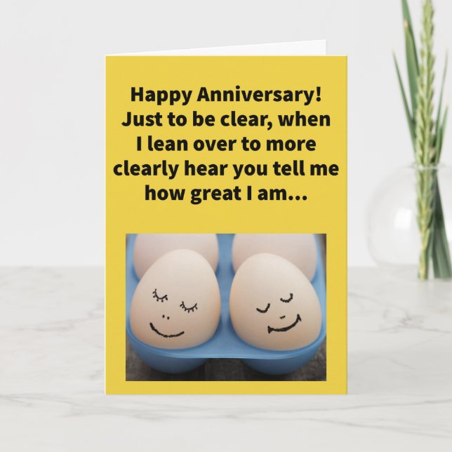 Tarjeta Funny Pun se inclinó a acordar feliz aniversario (Anverso)