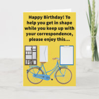 Funny Pun Stationery Bike Feliz cumpleaños