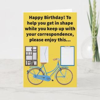 Tarjeta Funny Pun Stationery Bike Feliz cumpleaños