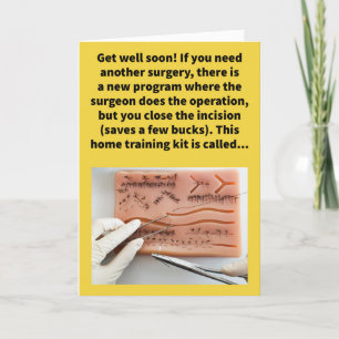 Tarjeta Funny Pun Suture Self Get Well Animation