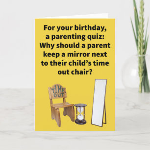 Tarjeta Funny Pun Time Out Chair Feliz cumpleaños