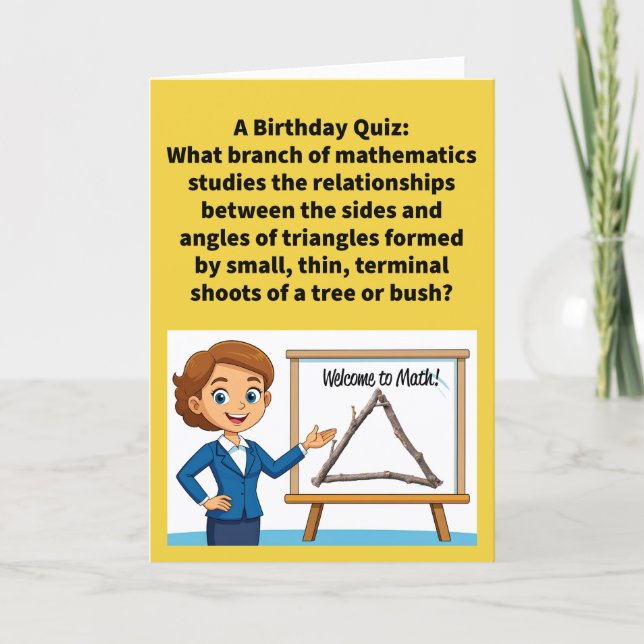 Tarjeta Funny Pun Twigonometry Happy Birthday (Anverso)
