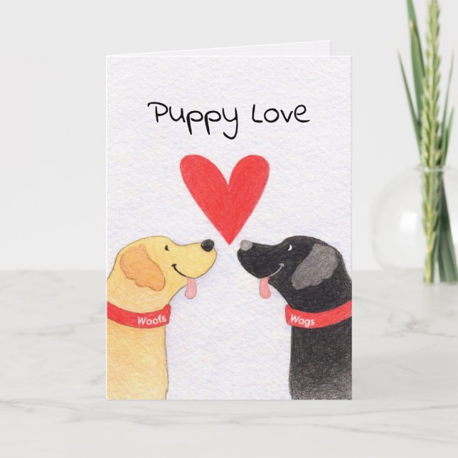 Tarjeta Funny Puppy Love (Anverso)